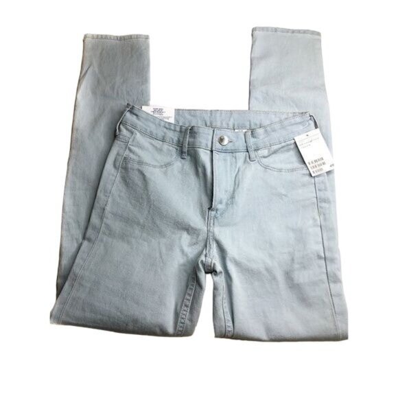 H&M Skinny Light Blue Ankle Jeans Light Wash Denim - Picture 2 of 3